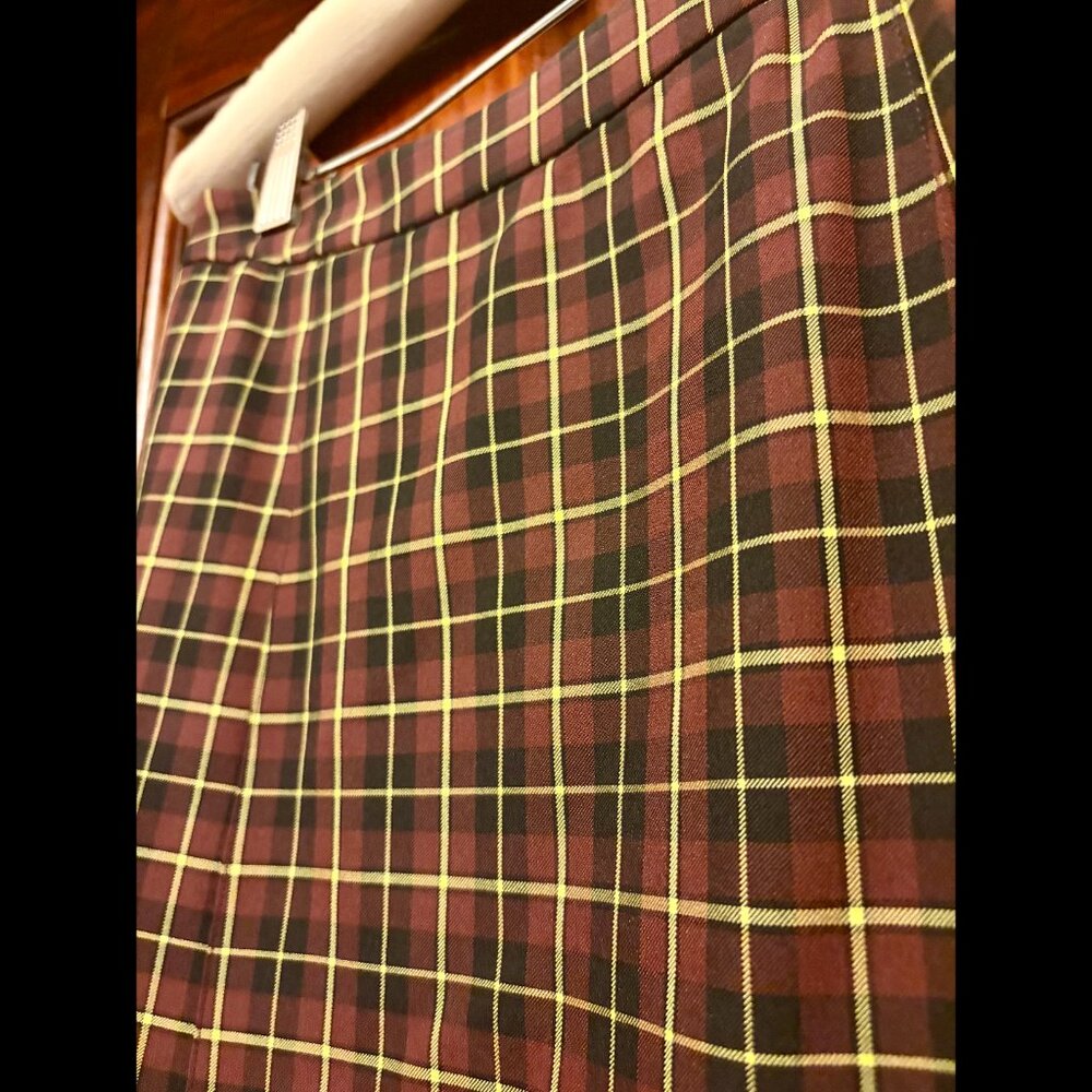 Black, Red, Yellow Vintage Shin Choi Bergdorf Goodman Plaid Skirt (US 4) - Picture 2 of 4